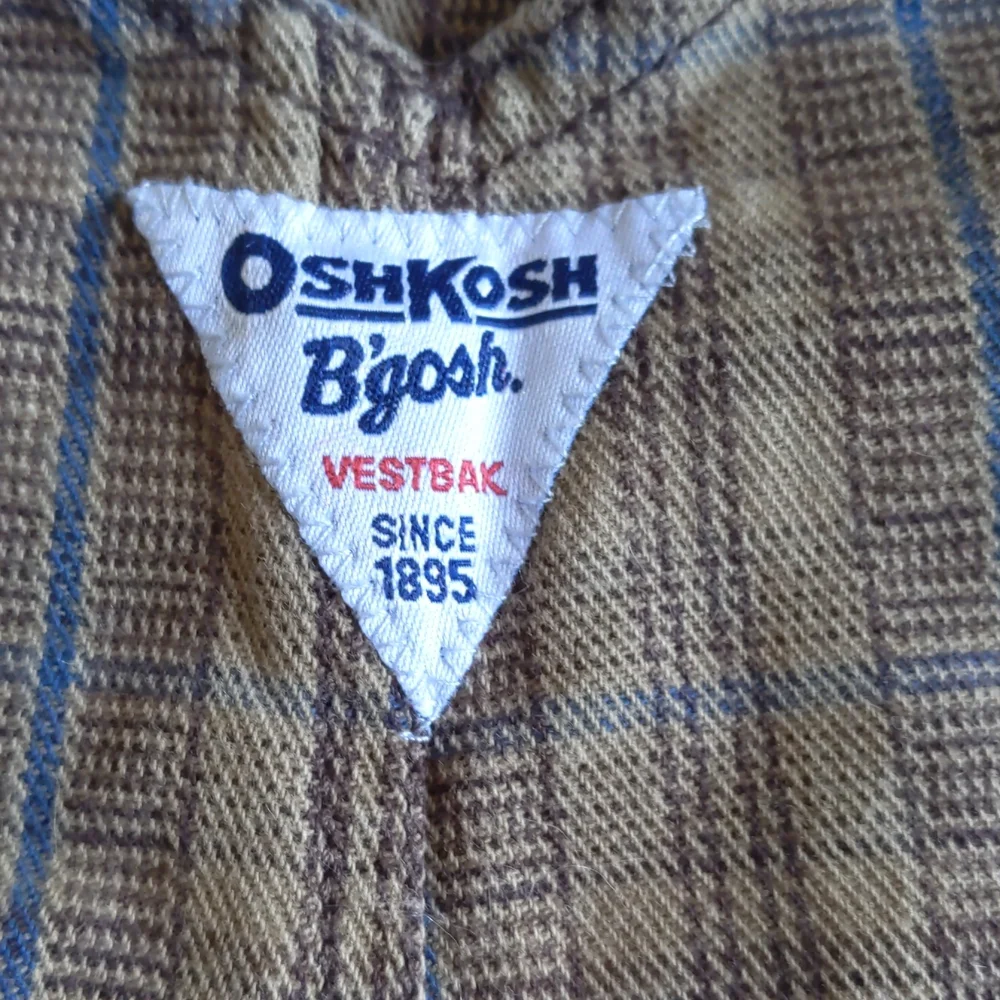 Oshkosh B’gosh Overalls 5 Front Pockets No Back pockets Kids Brown Stripes 18 mo